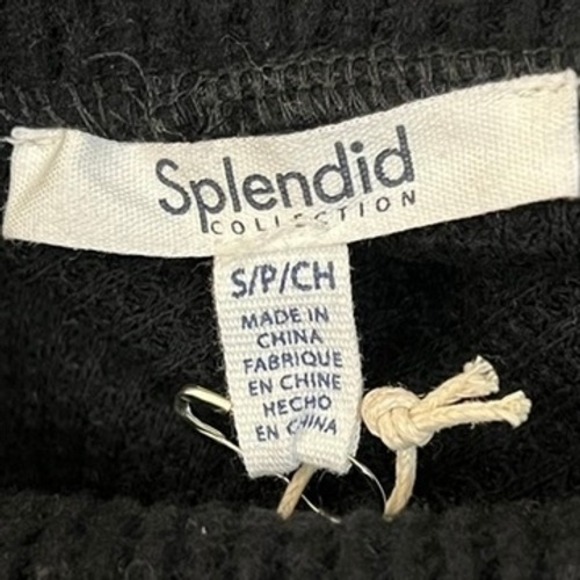 Splendid Black Off Shoulder Cowl Neck Ribbed Knit Top S NWOT Long Sleeve Cozy - Picture 5 of 5